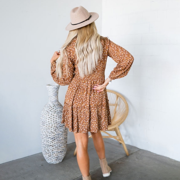 Floral Ruffle Mini Dress - Picture 2 of 3